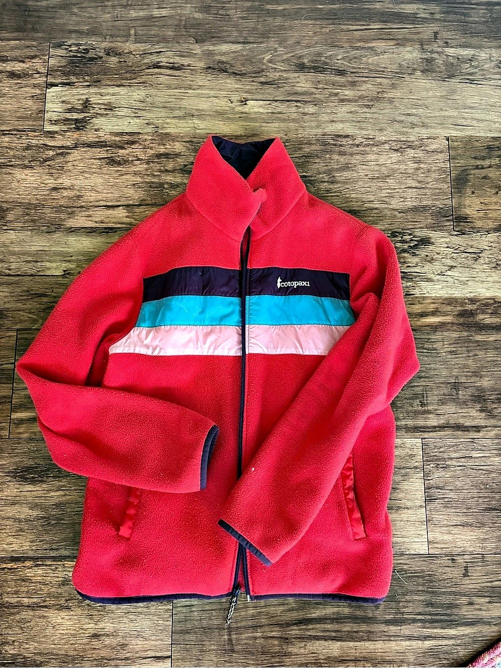 Cotopaxi Teca Fleece Full-Zip Jacket, Geranium Red & Blue